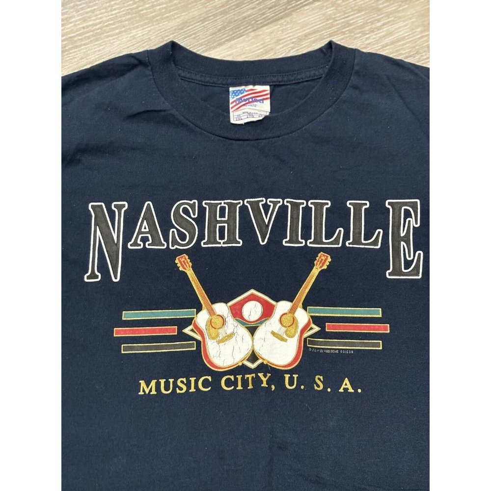 Vintage Murina Nashville Tennessee Men’s Size 2XL Extra‎ Large Navy Shirt USA